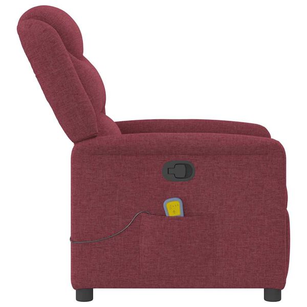 vidaXL Fauteuil de massage inclinable Rouge bordeaux Tissu