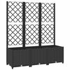 vidaXL Jardini&egrave;re de jardin avec treillis Noir 120 x 40 x 136 cm PP