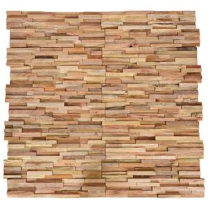 vidaXL Panneaux de rev&ecirc;tement mural 3D 10 pcs 1,08 m&sup2; Bois de teck