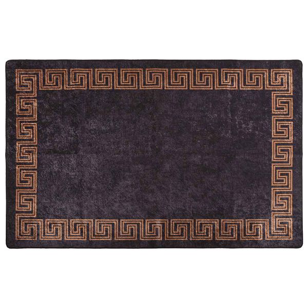 vidaXL Tapis lavable antid&eacute;rapant 160x230 cm noir et dor&eacute;