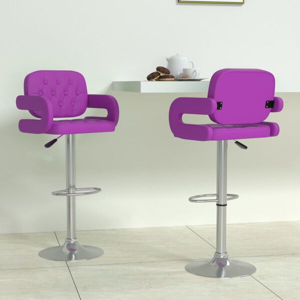 vidaXL Tabourets de bar lot de 2 violet similicuir