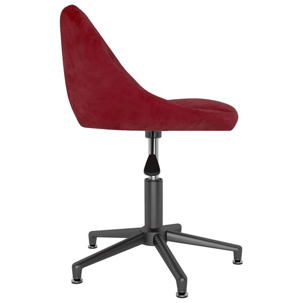 vidaXL Chaise pivotante de salle &agrave; manger Rouge bordeaux Velours