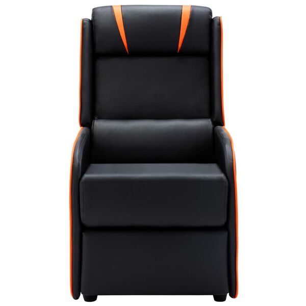 vidaXL Chaise inclinable Noir et orange Similicuir