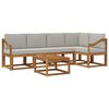 vidaXL Ensemble de canap&eacute;s d'ext&eacute;rieur 6 pc Gris Naturel et Clair