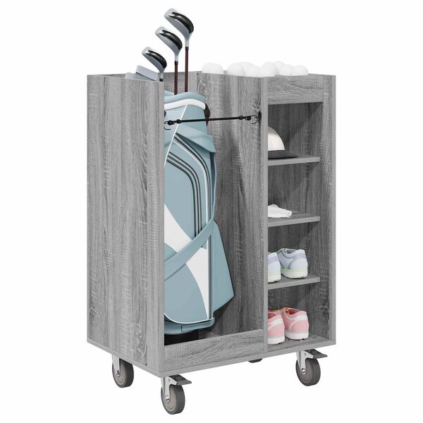 vidaXL Armoire de Golf avec roue Uni Gris Sonoma 65 x 45 x 98 cm