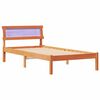 vidaXL Cadre de lit avec t&ecirc;te de lit Brun cire 80 x 200 cm Pin massif
