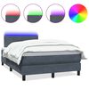 vidaXL Sommier &agrave; lattes de lit et matelas et LED gris fonc&eacute; 120x210cm velours