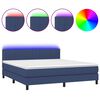 vidaXL Sommier &agrave; lattes de lit avec matelas LED Bleu 160x200 cm Tissu