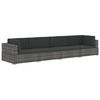 vidaXL Salon de jardin 4 pcs avec coussins r&eacute;sine tress&eacute;e gris