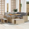 vidaXL Ensemble de canap&eacute; de jardin 9 pcs Beige et Gris clair