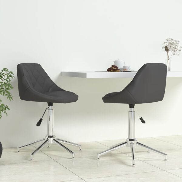 vidaXL Chaises pivotantes &agrave; manger lot de 2 gris similicuir