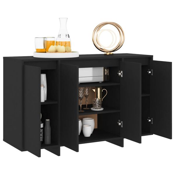 vidaXL Buffet noir 120x41x75 cm bois d'ingénierie