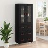 vidaXL Buffet avec &eacute;tag&egrave;re 2 pcs Ch&ecirc;ne noir Bois d'ing&eacute;nierie
