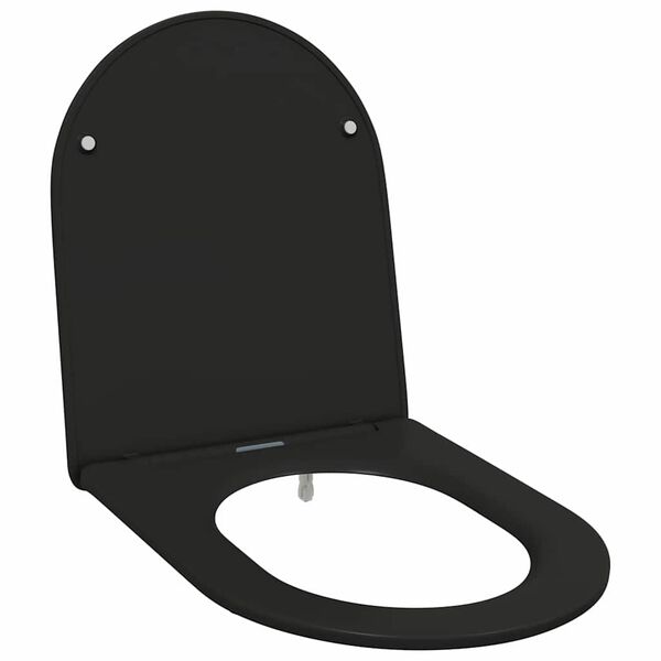 vidaXL Siège de Toilette à Libération Rapide Noir 44 x 36.4 x 3.4 cm