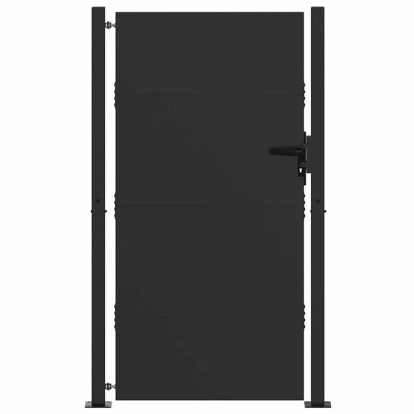 vidaXL Porte de Jardin Noir 105 x 200 cm Acier peint par poudre
