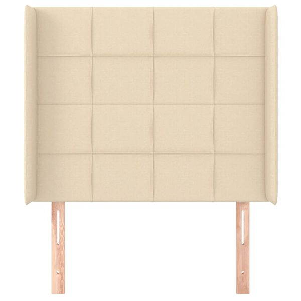 vidaXL T&ecirc;te de lit avec oreilles Cr&egrave;me 103x16x118/128 cm Tissu