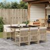 vidaXL Ensemble &agrave; manger de jardin et coussins 7 pcs beige poly rotin