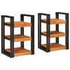 vidaXL Table de chevet 2 pc Marron et Noir 38 x 33 x 58 cm