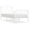 vidaXL Cadre de lit métal sans matelas avec pied de lit blanc 90x190cm