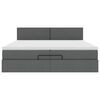 VidaXL Cadre de lit ottoman avec matelas gris fonc&eacute; 200x200 cm tissu