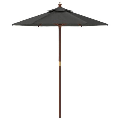 vidaXL Parasol de jardin avec mât en bois anthracite 196x231 cm