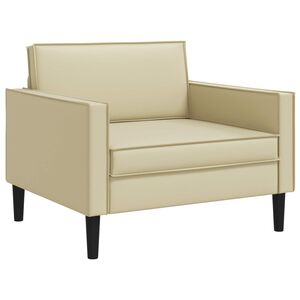 vidaXL Fauteuil XL Cr&egrave;me Simili cuir