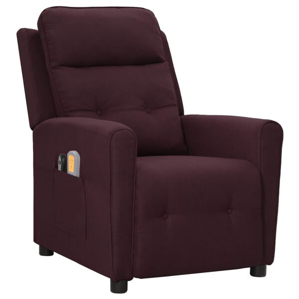 vidaXL Fauteuil &eacute;lectrique de massage Violet Tissu