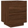 vidaXL Armoire de chevet et lumi&egrave;res LED ch&ecirc;ne marron bois ing&eacute;nierie