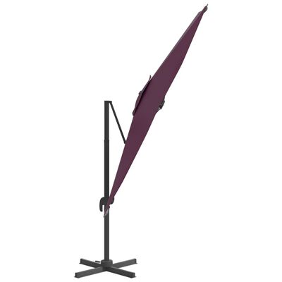 vidaXL Parasol cantilever à LED Rouge Bordeaux 400x300 cm