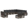 vidaXL Ensemble de canap&eacute; de jardin 13 pc Gris et Gris fonc&eacute; polyrotin