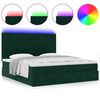 vidaXL Cadre de lit ottoman avec matelas vert fonc&eacute; 160x200 cm velours