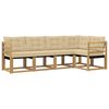 vidaXL Ensemble de canap&eacute;s d'ext&eacute;rieur 5 pc Blanc et Beige