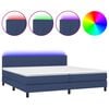 vidaXL Sommier &agrave; lattes de lit et matelas et LED Bleu 200x200 cm Tissu
