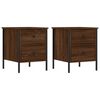 vidaXL Tables de chevet 2pcs ch&ecirc;ne marron 40x42x50cm bois d'ing&eacute;nierie