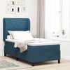vidaXL Lit &agrave; ressorts avec matelas Bleu fonc&eacute; 190 x 90 cm Polyester