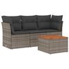 vidaXL Salon de jardin 4 pcs avec coussins gris r&eacute;sine tress&eacute;e