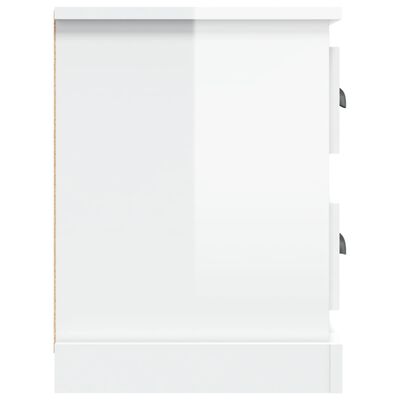 vidaXL Meuble TV blanc brillant 102x35,5x47,5 cm bois d'ingénierie