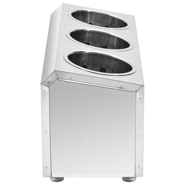 vidaXL Porte-couverts 3 grilles Rectangulaire Acier inoxydable