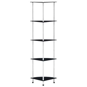 vidaXL &Eacute;tag&egrave;re 5 niveaux Noir 30x30x130 cm Verre tremp&eacute;