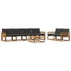 vidaXL Ensemble de canap&eacute;s d'ext&eacute;rieur 7 pcs Naturel et noir