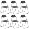 vidaXL Chaises pliantes à manger lot de 6 noir similicuir