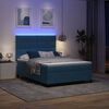 vidaXL Lit &agrave; ressort LED avec matelas Bleu fonc&eacute; 160 x 200 cm tissu