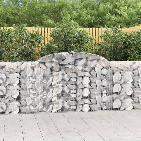 vidaXL Paniers &agrave; gabions arqu&eacute;s 5 pcs 300x30x100/120 cm fer galvanis&eacute;