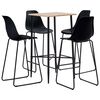 vidaXL Ensemble de bar 5 pcs Plastique Noir