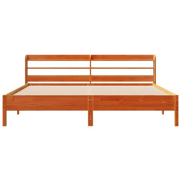 vidaXL Cadre de lit sans matelas cire marron 200x200cm bois pin massif