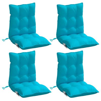 vidaXL Coussins de chaise à dossier bas lot de 4 turquoise