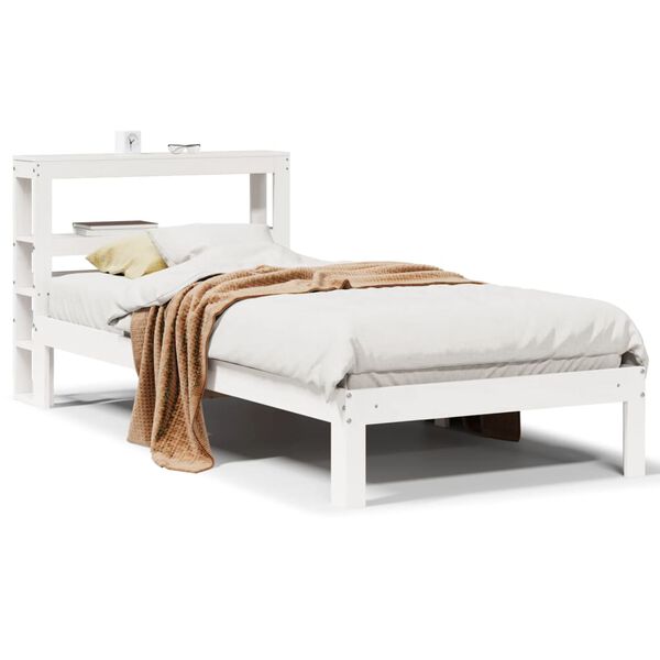 vidaXL Cadre de lit avec t&ecirc;te de lit sans matelas blanc 75x190 cm
