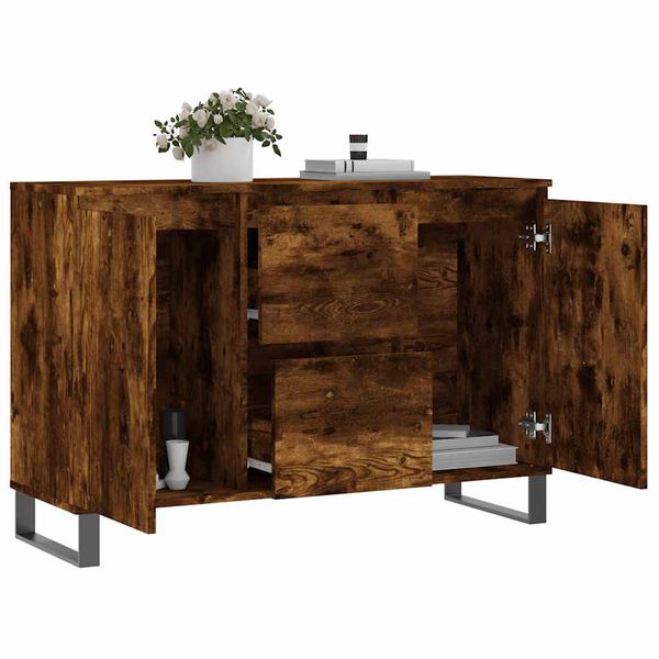 vidaXL Buffet ch&ecirc;ne fum&eacute; 101,5x35x70 cm bois d'ing&eacute;nierie