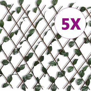 vidaXL Cl&ocirc;ture en treillis de saule 5 pcs 180x90 cm