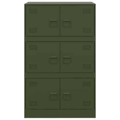 vidaXL Buffet vert olive 67x39x107 cm acier